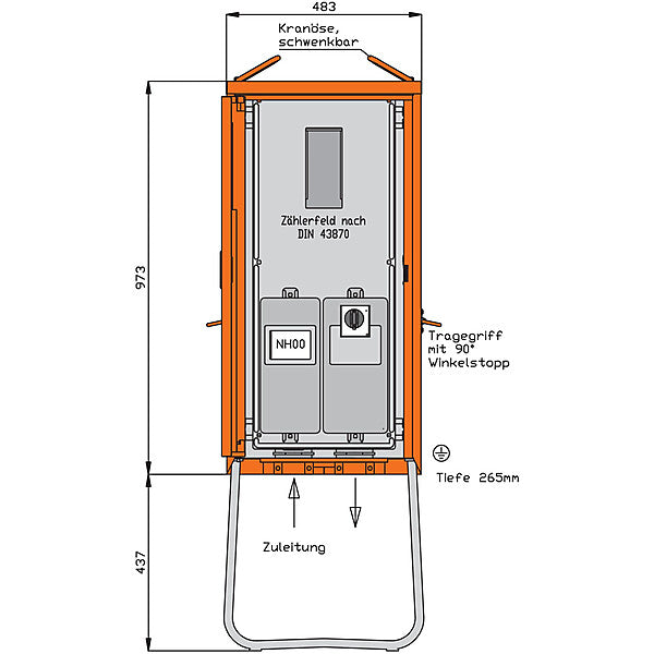 WALTHER-WERKE Anschlussschrank 55kVA/1Abg/1Z/Direkt WA0011